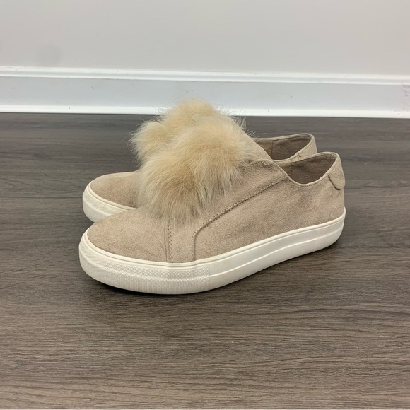 Candie's Shoes - Candie’s Pom Pom Platform Slip On Sneakers Tan Size 10